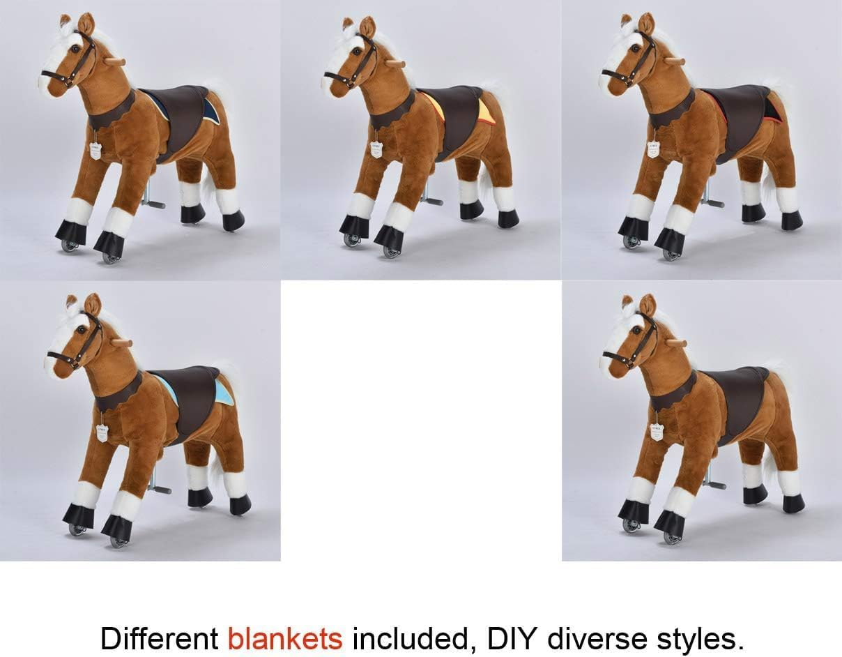 UFREE Horse, Action Pony, Ride on Toy, Small Moving Rocking Horse, Giddyup, Go Go, Pony 29" Unique Age 3-6 Years(Mane&Tail Color: White) image number 1