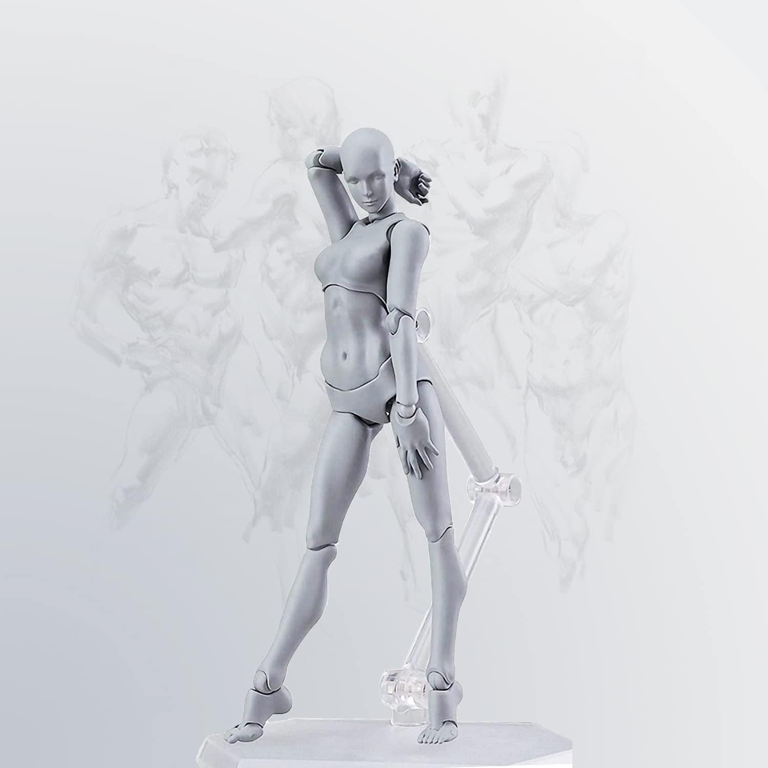 Artists Manikin Blockhead Jointed Mannequin Drawing Figures,Small Figure Model for Sketching, Painting, Drawing, Artist Male+Female Set image number 3