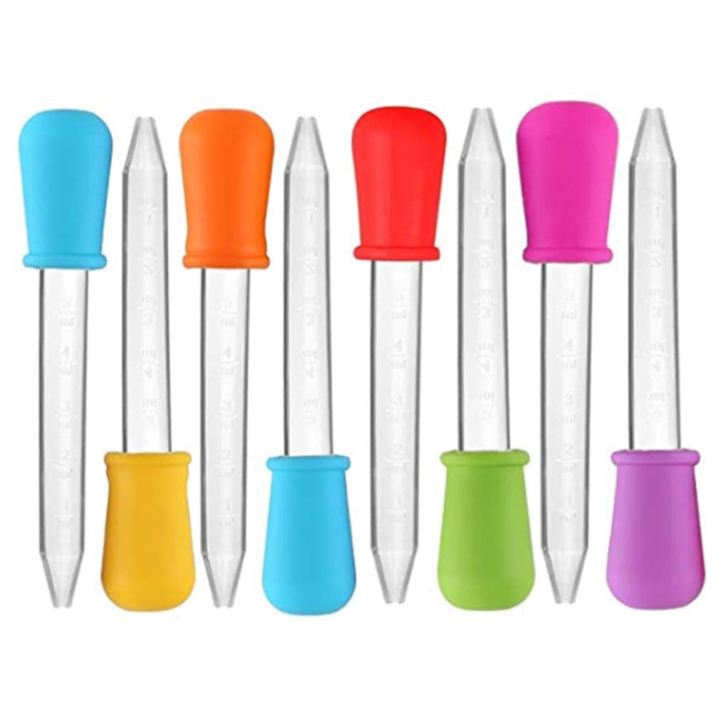 5Ml Liquid Droppers Medicine Silicone and Plastic Pipettes Eye Dropper with Bulb Tip for Kids Candy Molds (8 Pack） image number 1