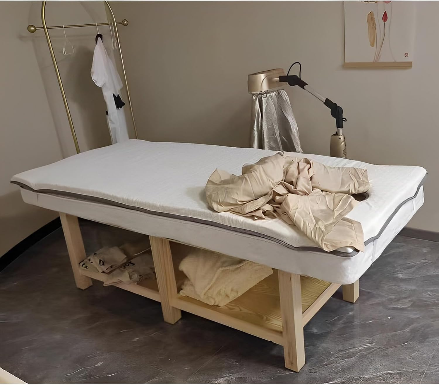 Memory Foam Massage Bed Pad with Hole & Face Cradle, Non-Slip Lash Bed Cushion (73*27.6) image number 3