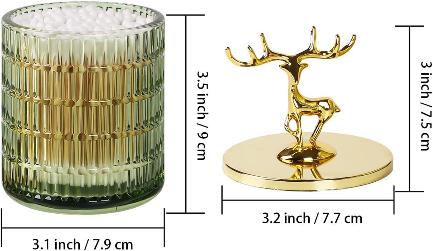 Tonxus Glass Apothecary Jars with Lid, Green Qtip Holder for Bathroom Decor, Bathroom Canisters Storage Organizer for Cotton Swabs, Balls, Pads, Floss Picks, Candy, Jewelry - Pink A image number 2