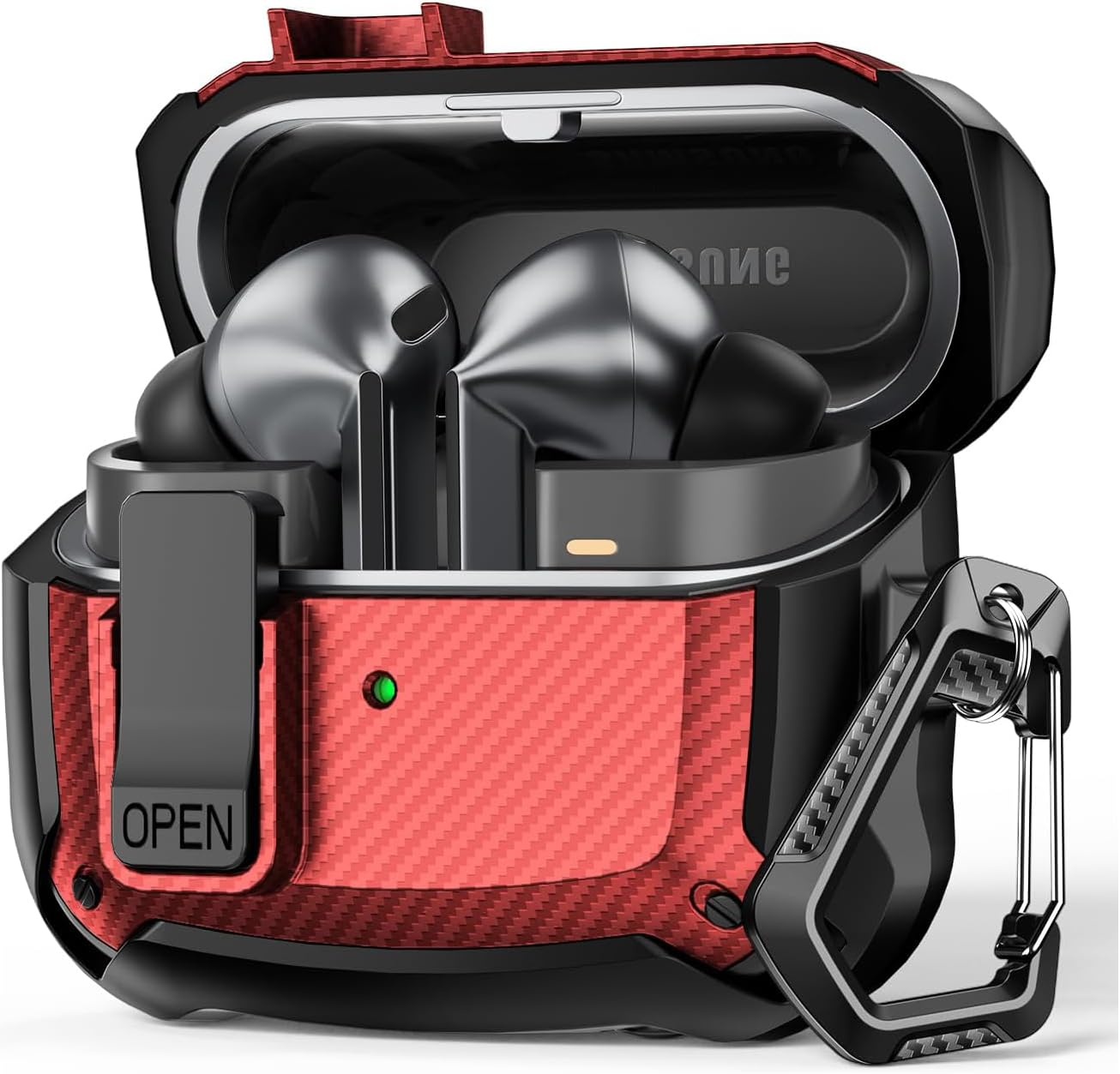 Compatible with Samsung Galaxy Buds 3 Case & Galaxy Buds 3 Pro Case,Full Body Shockproof Hard Shell Protection Design,With Secure Lock Clip