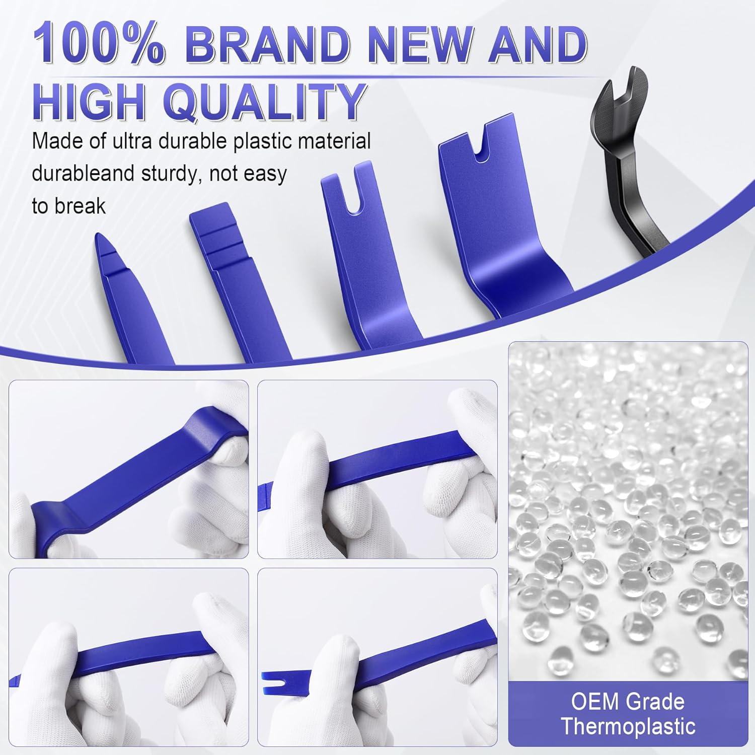 Livtee 5 Pcs Auto Trim Removal Tool Kit, Interior Door Panel Clip Removal Set for Vehicle Dash Radio Audio Installer (Blue) image number 6