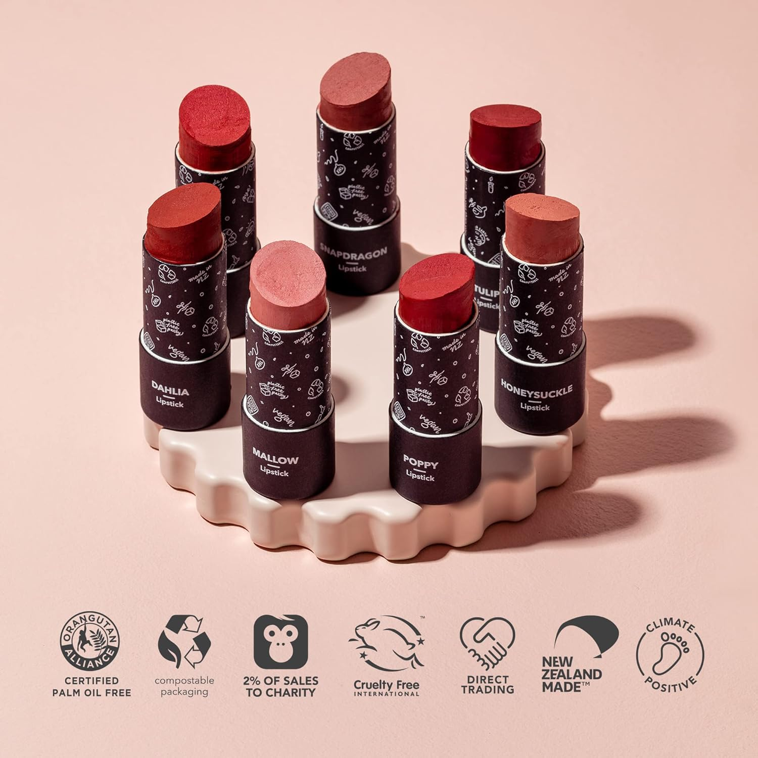 Snapdragon Rosy Mauve Lipstick - 8G - Ethique - Mallow image number 5