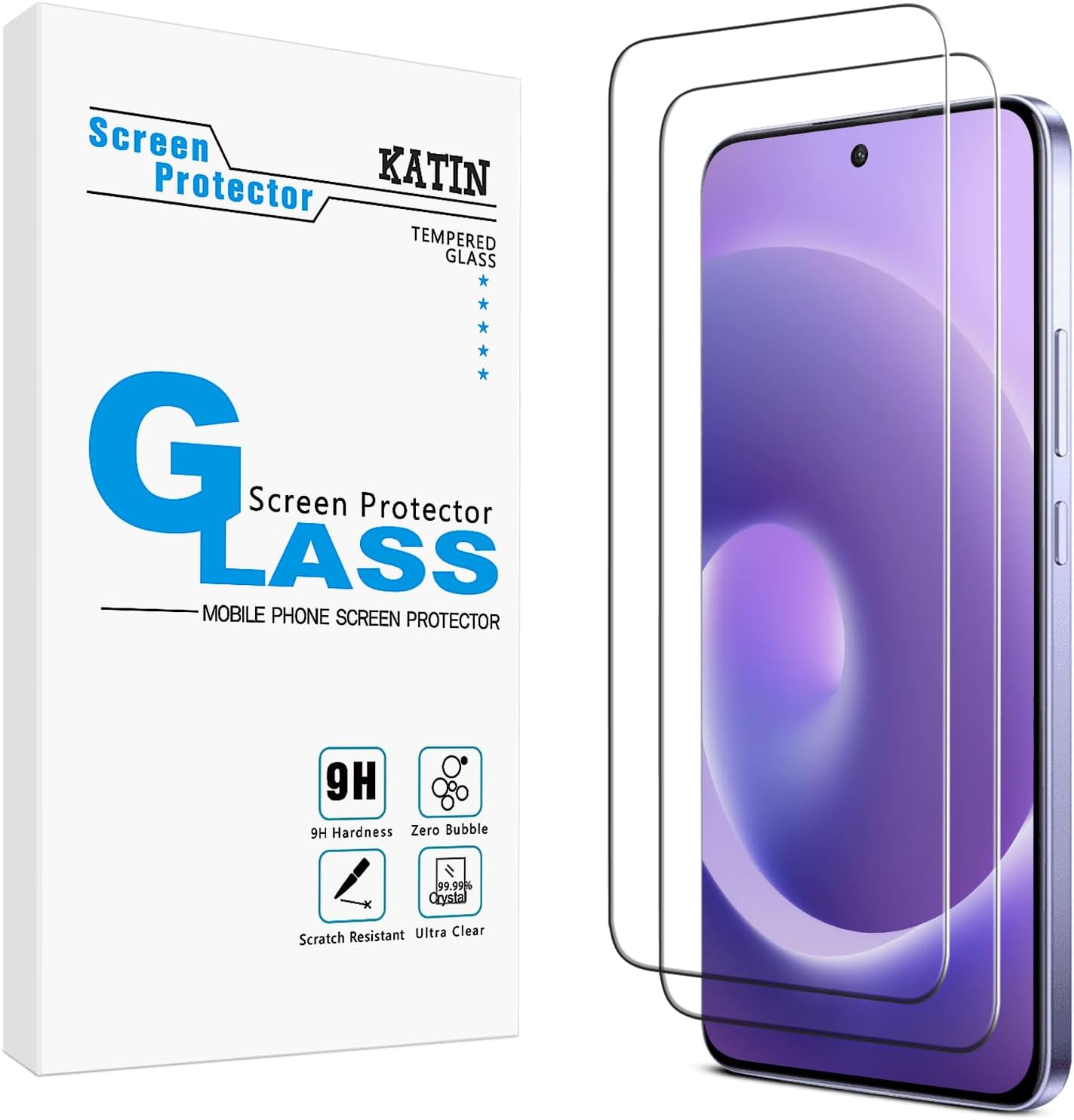 [2 Pack] KATIN Screen Protector for OPPO A5 Pro 5G/ OPPO A5X Tempered Glass, Easy Installation, anti Scratch, Bubble Free image number 6