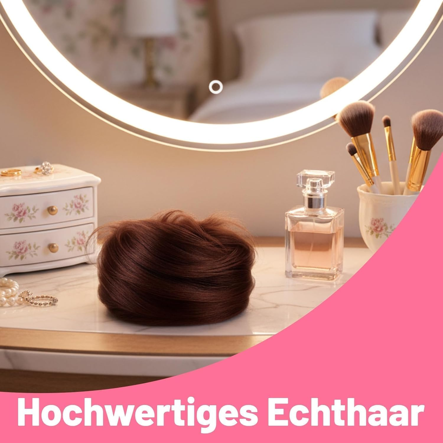 Hairpieces for Thin Hair, Real Hair Piece Bun Hair Scrunchie with Hair, Natural Look, 10 X 10 X 2 Cm image number 5