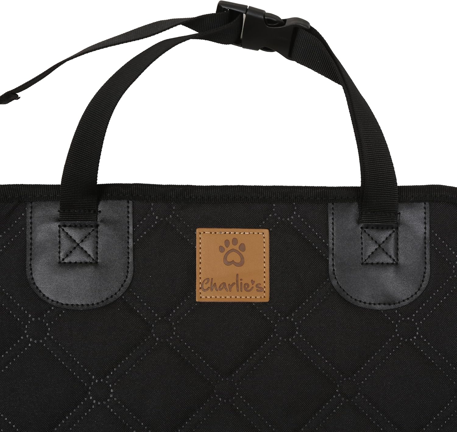 Charlie'S Adventure Durable Water-Resistant Fabric Pet Dogs Car Seat Protector Safety Belt with Convenient Pocket Storage Travel Essentials Compact Portable Comfy and Cosy - Front Seat Cover Black image number 1