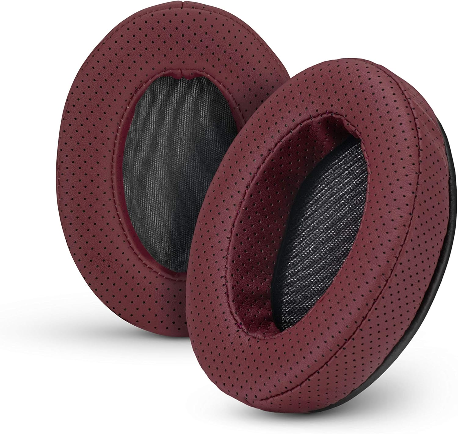 Brainwavz Ear Pads for ATH M50X, M50XBT, M40X, M30X, Hyperx, SHURE, Turtle Beach, AKG, ATH, Philips, JBL, Fostex Replacement Memory Foam Earpads & Fits Many Headphones (See List), Dark Red Oval