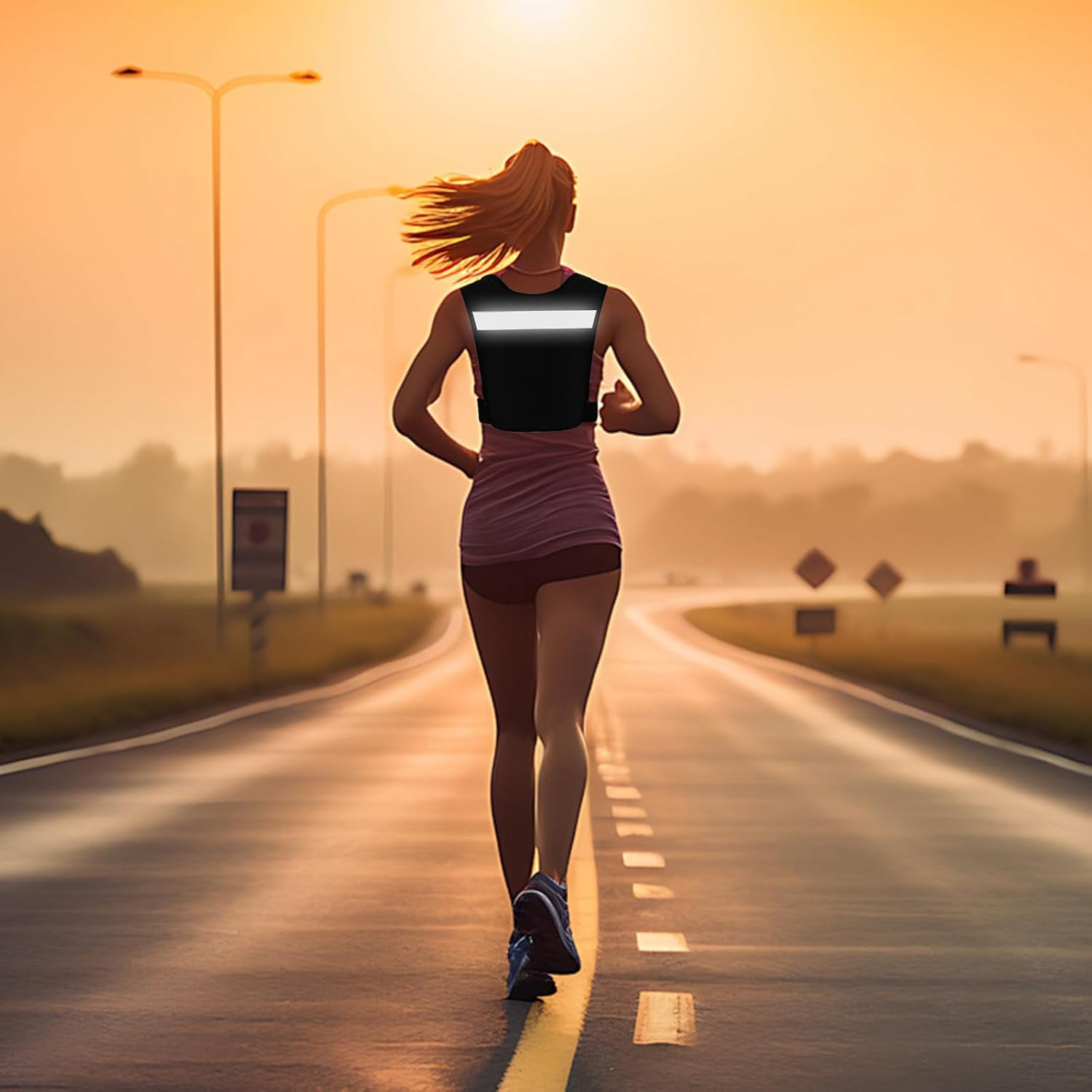 Running Vest Backpack, Adjustable with Reflective Strips for Men and Women, Cycling, Running, Mountaineering, Hiking, Hydration Vest Set Multiple Pockets for Storing Mobile Phones, Water Bottles image number 1