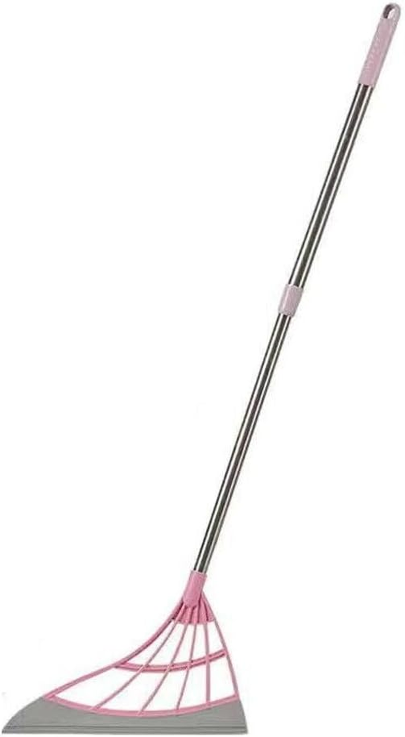 Leona Co Adjustable All-Surface Silicone Broom, Squeegee, Pet Hair Remover - Smart Broom for Indoor Cleaning - Cleans Glass, Fine Dust, Hair, Liquids - for Smooth Floors, Rugs, Windows (Green)