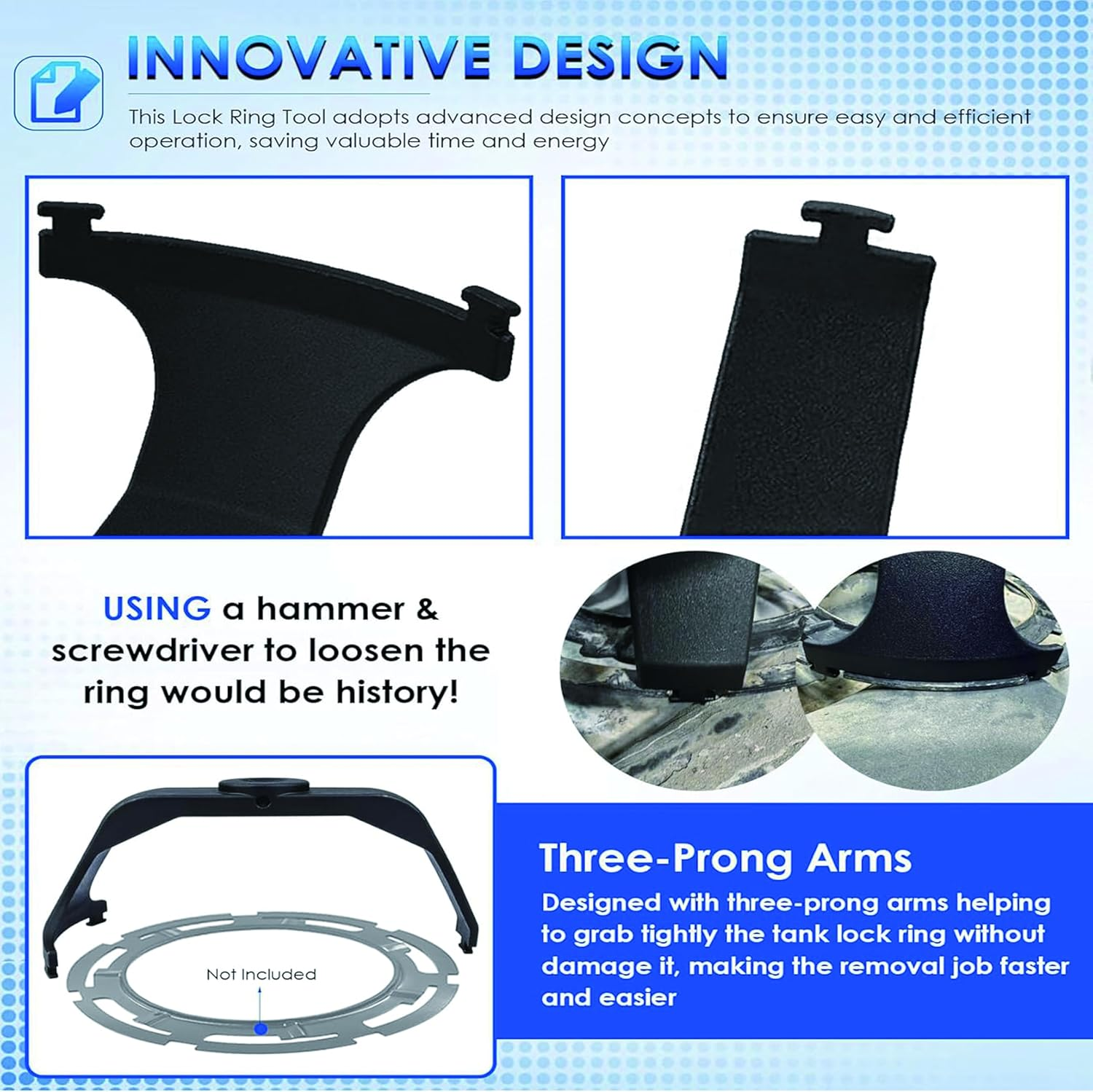 Fuel Pump Removal,Drive Fuel Tank Lock Ring Tool,6599 Fuel Tank Lock Ring Tool Fuel Pump Senders Removal Install Tools Compatible with Ford Chrysler Dodge Chevy Replacement for BMW