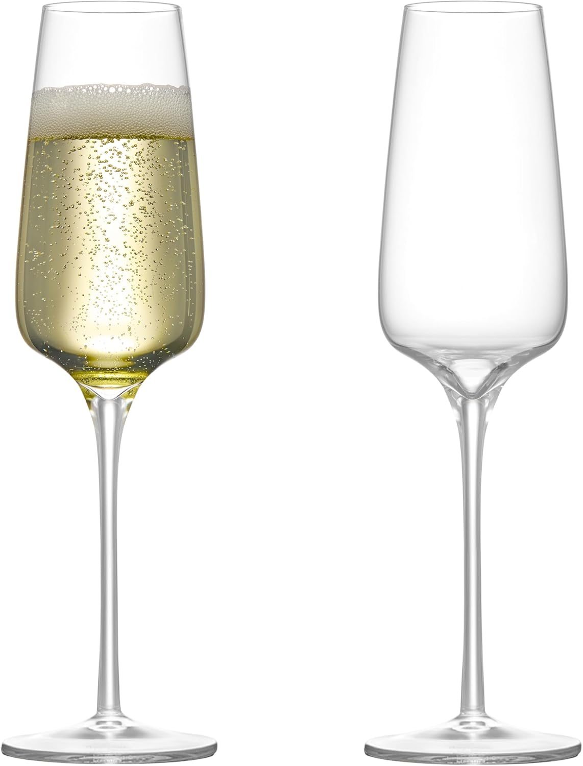 Anton Studio Designs Juno Handcrafted Contemporary Champagne Flutes, 250 Ml, Clear, Set of 2, Perfect for Weddings image number 4
