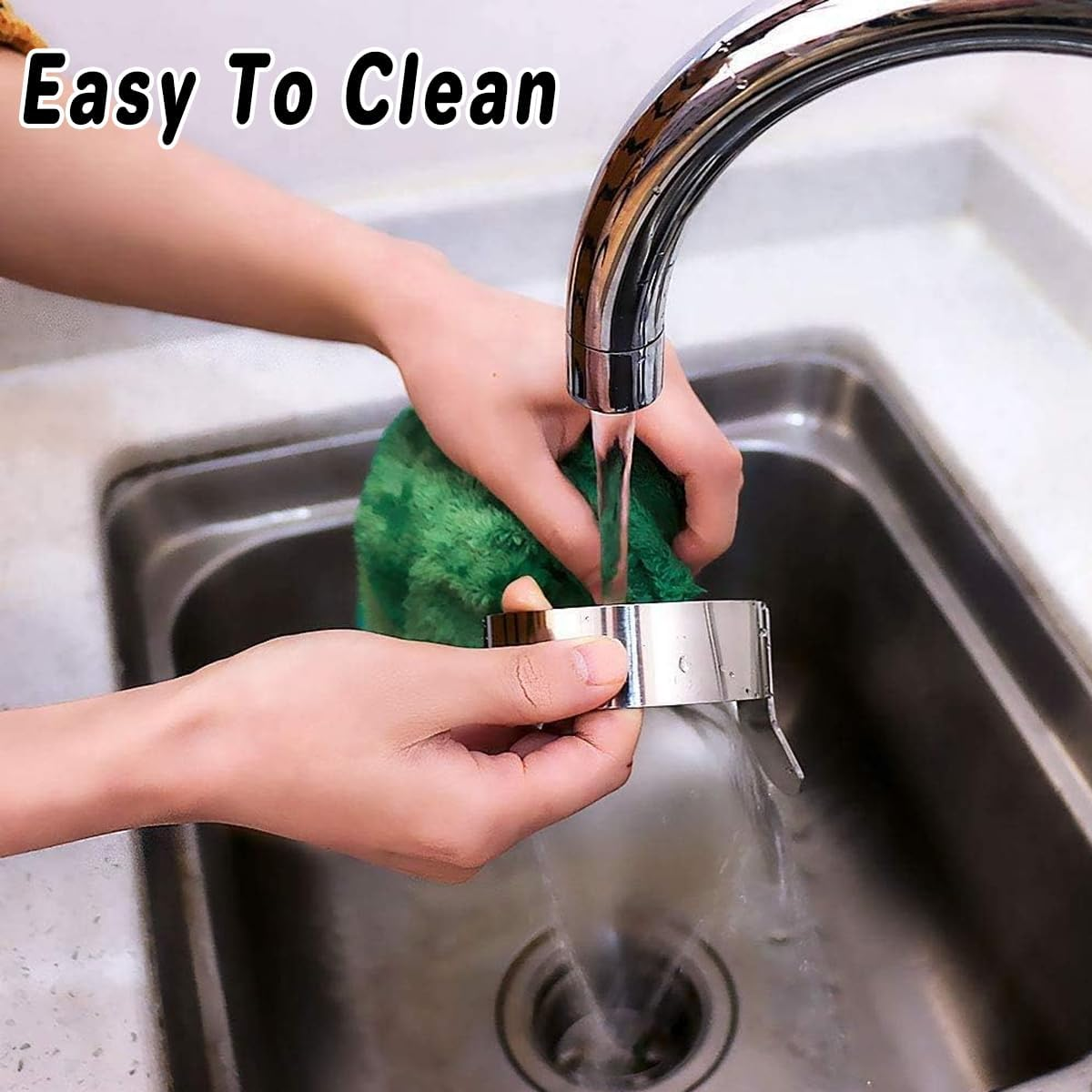 AIMALL Stainless Steel Egg Rings, 3.54 Inch Diameter, Set of 4, Professional Non-Stick Fried Egg Mold for Perfect Omelettes and Pancakes image number 5