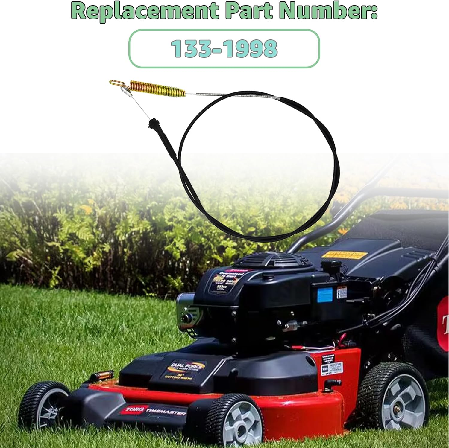 Sousery Brake Cable 133-1998 Compatible with Toro Timemaster Lawnmower Blade Brake Cable,Replaces 133-1998 20976 20978 21200 21810 21811 21199 21199HD image number 5