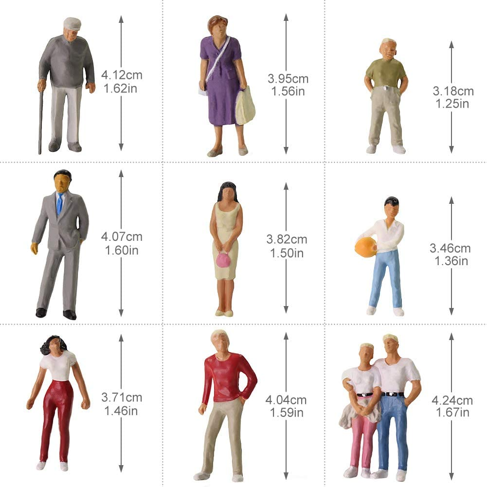 O Gauge Figures All Standing 1:43 O Scale Model Trains Passengers 30 Different Poses People Model Railway for Miniature Scenes image number 2