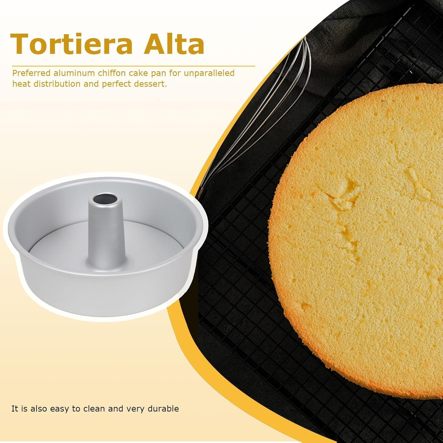 Angel Food Cake Pan,Round Cake Pans - Nonstick Baking Cake Pans, Loose Bottom round Cupcake Pan, Baking Cake Mould for Baking, Kitchen (8 Inches) image number 1