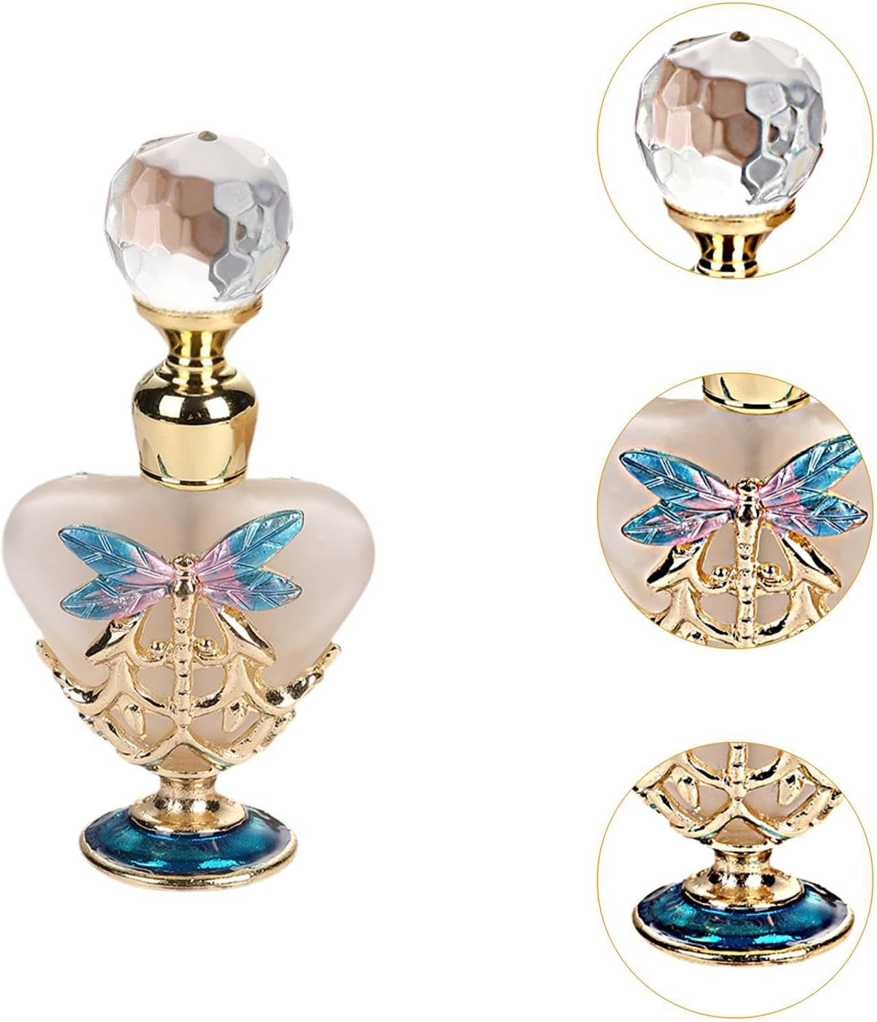 OIIBWQ Decorative Perfume Bottle, Fancy Decorative Travel Bottle, Refillable, Small Leak, Reusable Bottles for Essential Oils In, Blue - Yellow image number 6