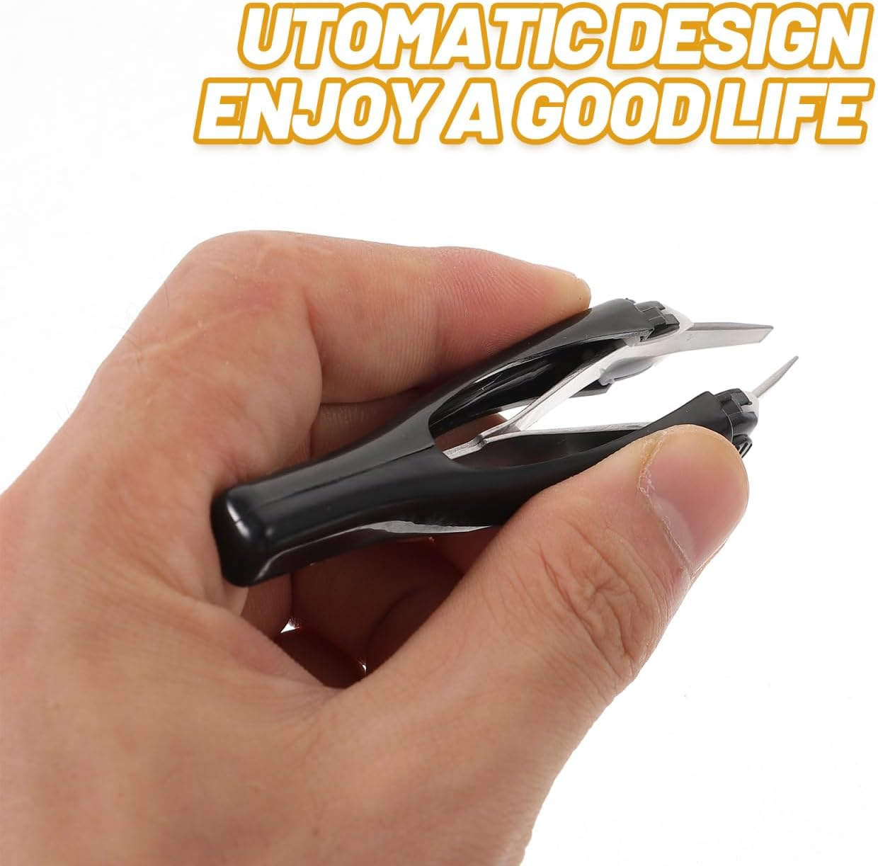 Baluue Automatic Retractable Eyebrow Tweezers Precision Slanted Tip Stainless Steel Hair Removal Tool Compact Travel Makeup Accessory image number 4