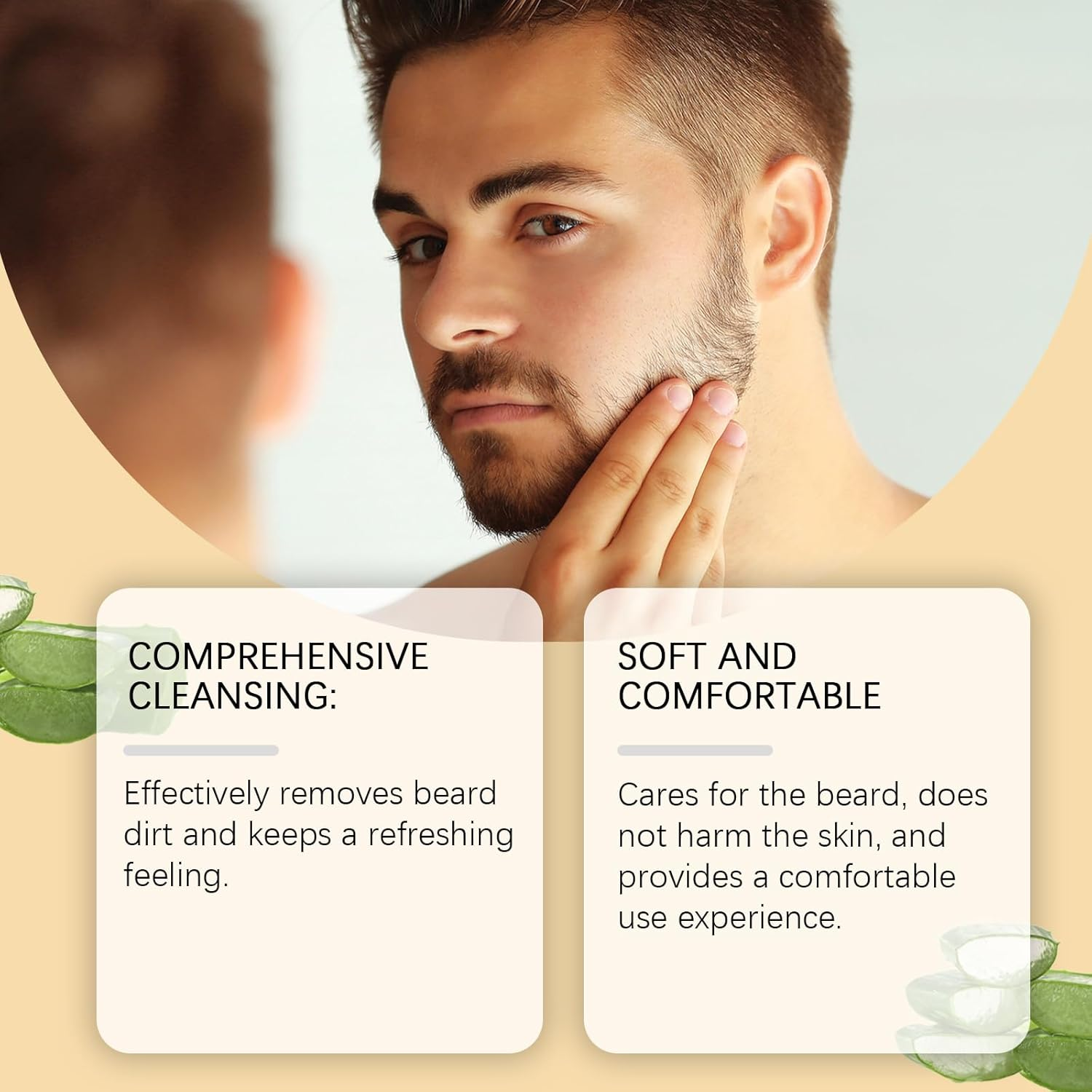 Beard Wash with Nettle and Aloe Vera, Gentle Daily Cleanser, 50Ml image number 3