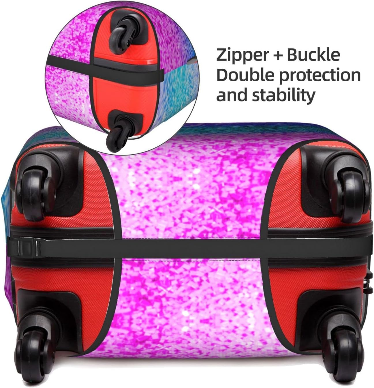 Glitter Sequin Spot Luggage Cover Anti-Scratch Suitcase Protector Fits 18-32 Inch Luggage