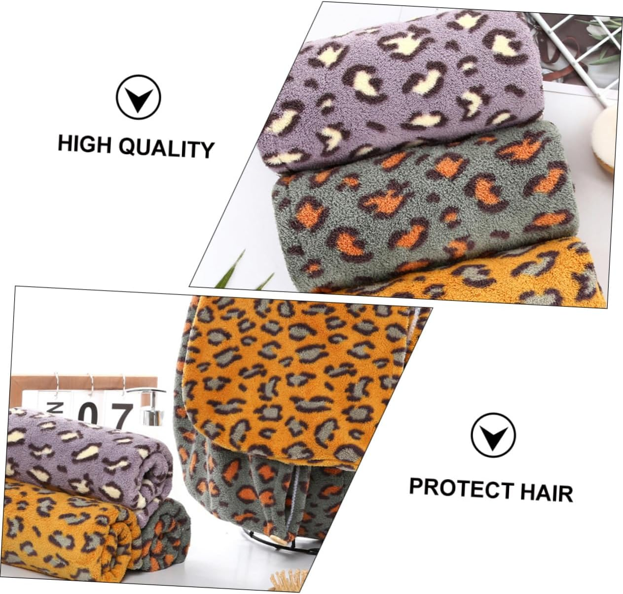 AUTSUPPL 3Pcs Microfiber Hair Dry Cap Fast Drying Hair Turban Towel Dry Wrap Microfibre Towel Wrap for Women Men image number 2