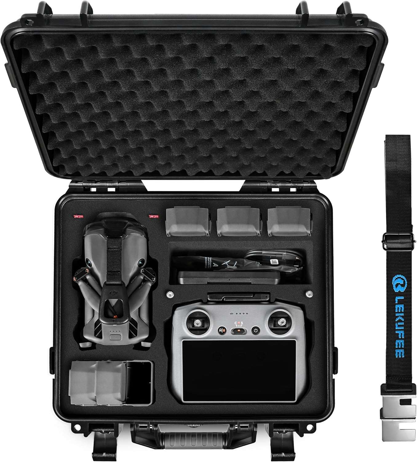 Lekufee Waterproof Hard Carrying Case for DJI Mini 5 Pro Drone, Fly More Combo, DJI RC 2/RC N3, Battery(6 Pcs), Charging Hub, and Other Accessories(Case Only) image number 4