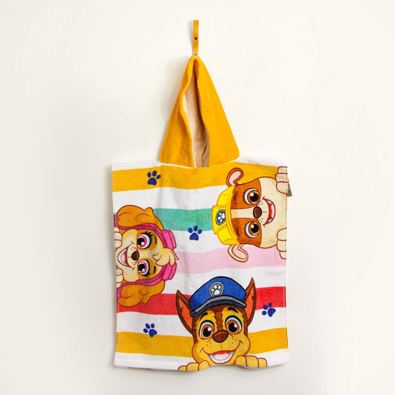 Official Paw Patrol Hooded Towel Poncho | Super Soft Feel, Sunny Design with Chase, Rubble and Skye | Swimming Changing Robe Perfect the Home, Bath & Beach, 55 X 50 Cm