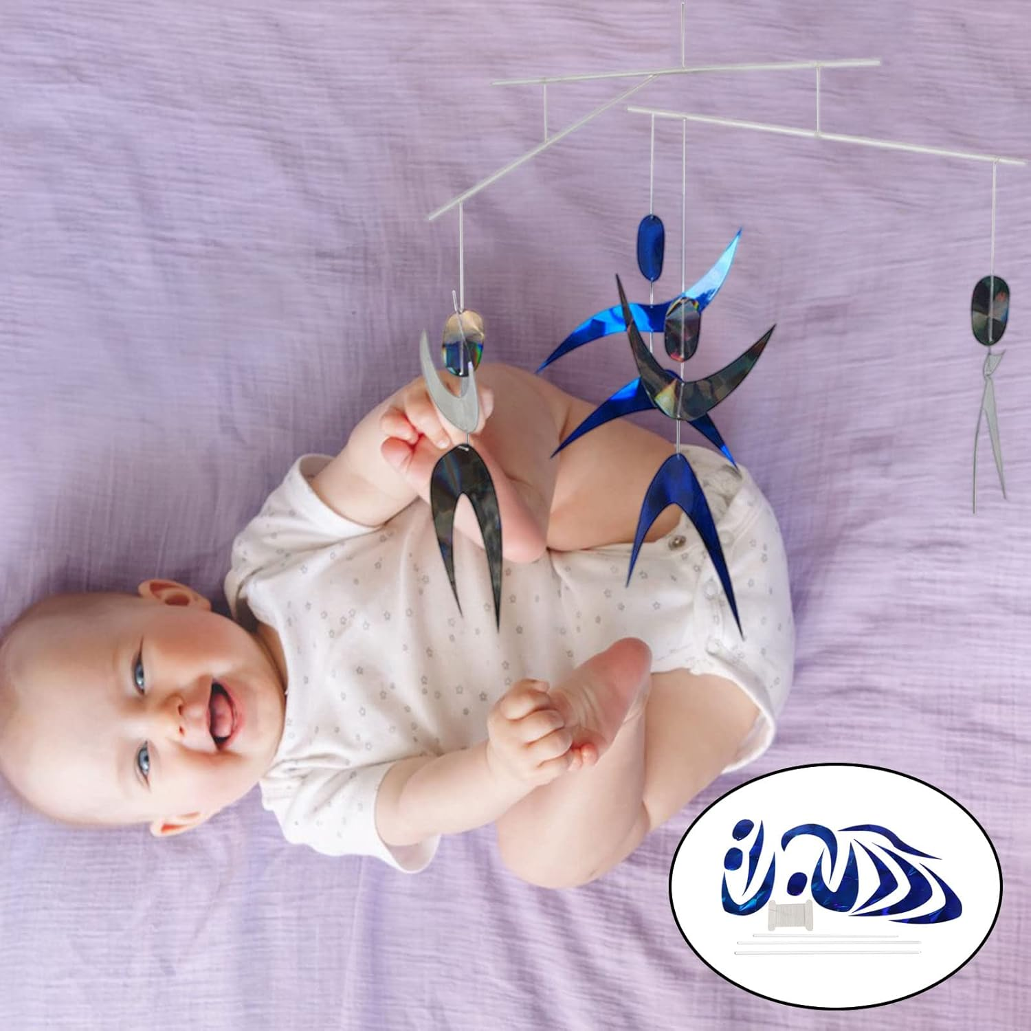 Baosity Newborn Crib Mobile Wind Chime Ceiling Decor Crafts Nursery Mobiles Montessori for Infant Stroller Photo Props 0-6 Months - DIY Material image number 3