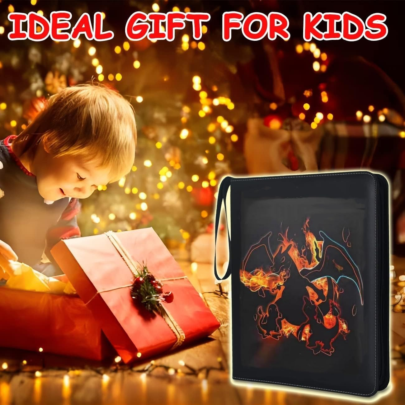 Card Binder,900 Pockets Card Holder Album, Trading Card Binder Display Storage Carrying Case with 50 Removable Sleeves for Standard Size Cards 9 Pocket (Red) image number 4