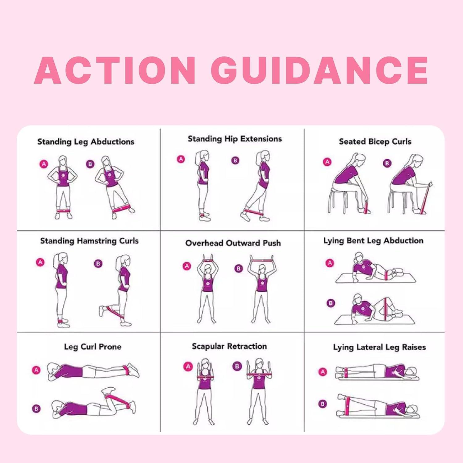 Premium Resistance Bands Set of 5, Skin-Friendly Exercise Loop Bands with 5 Different Resistance Levels for Home Workouts, Yoga, Pilates, Strength Training, and Rehabilitation image number 4