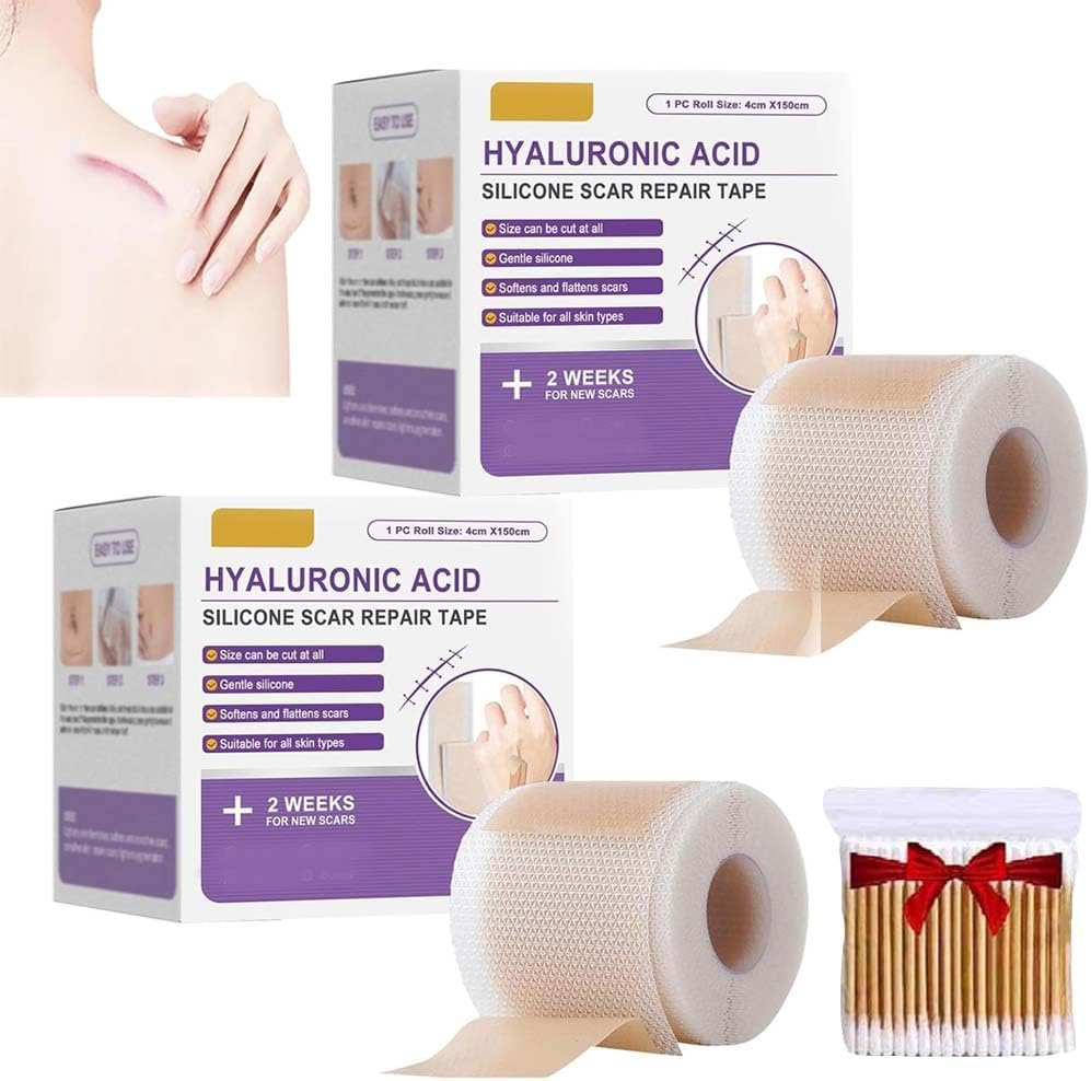 2Pcs Hyaluronic Acid Nano Repair Tape,Silicone Tape for Face Wrinkles,Reusable Sheets,For All Skin Types image number 2
