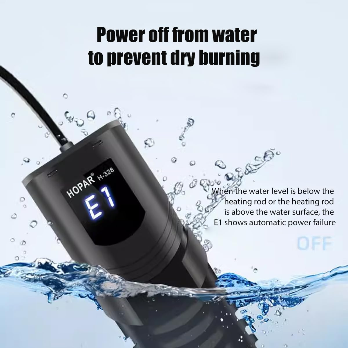 AIMALL Haiba PTC Intelligent Fish Tank Heater - Constant Temperature Heating Rod with Off-Water Power Cut, 500W 800W 1000W, External Temperature Control for Aquarium Safety image number 6