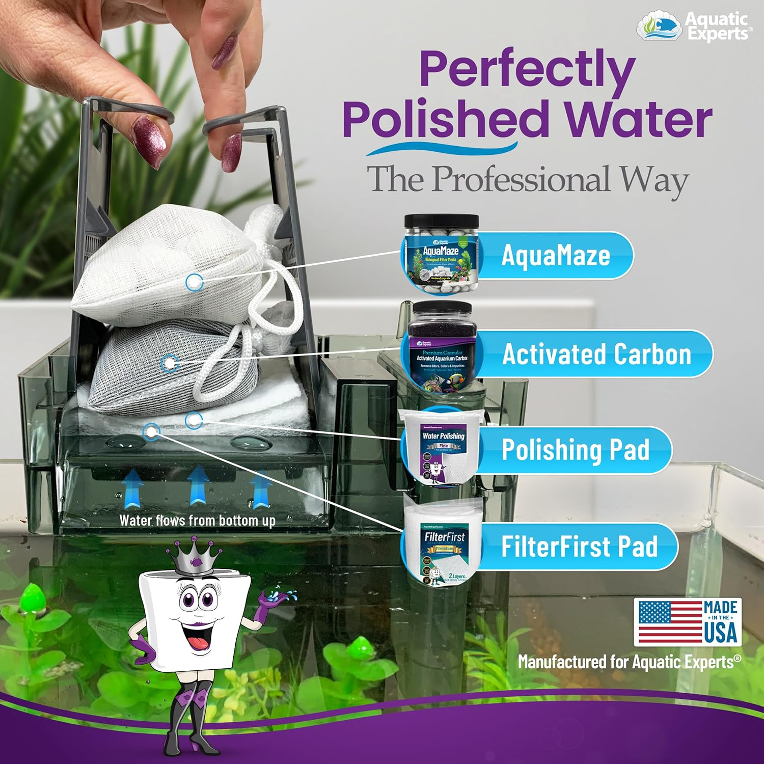 Polishing Filter Pad 100 Micron - 1 Pack -Superior Aquarium Prefilter Media - Cut to Fit 24" by 36" for Fresh Water & Saltwater Fish Tanks, Aquaculture, Hydroponics - Made in USA image number 4