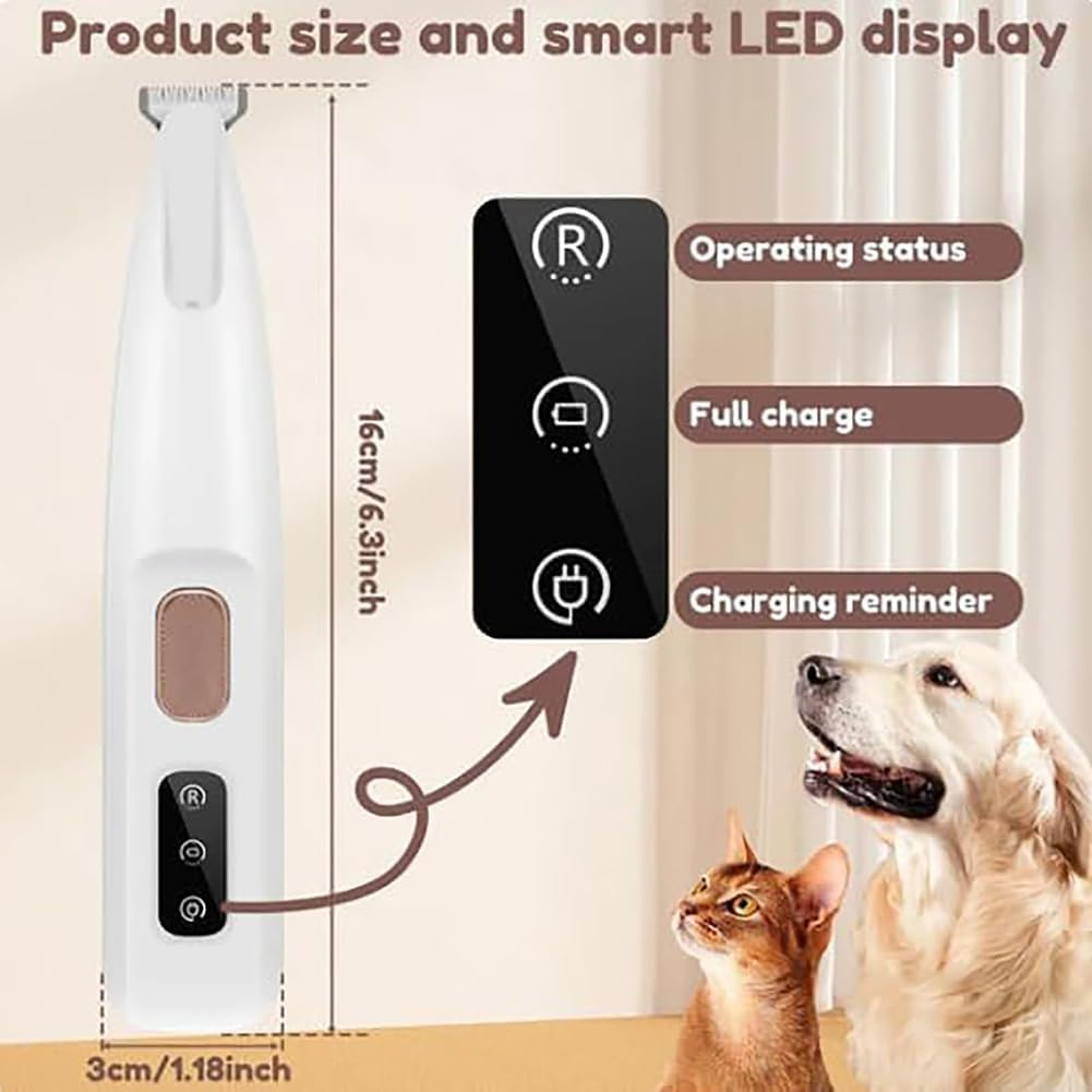 2024 Upgrade Micro Precision Trimmer, Multifunctional Pet Hair Clippers with LED Light, Low Noise Waterproof Rechargeable Paw Trimmer for Paws, Ears, Rump, Face, Eyes image number 4