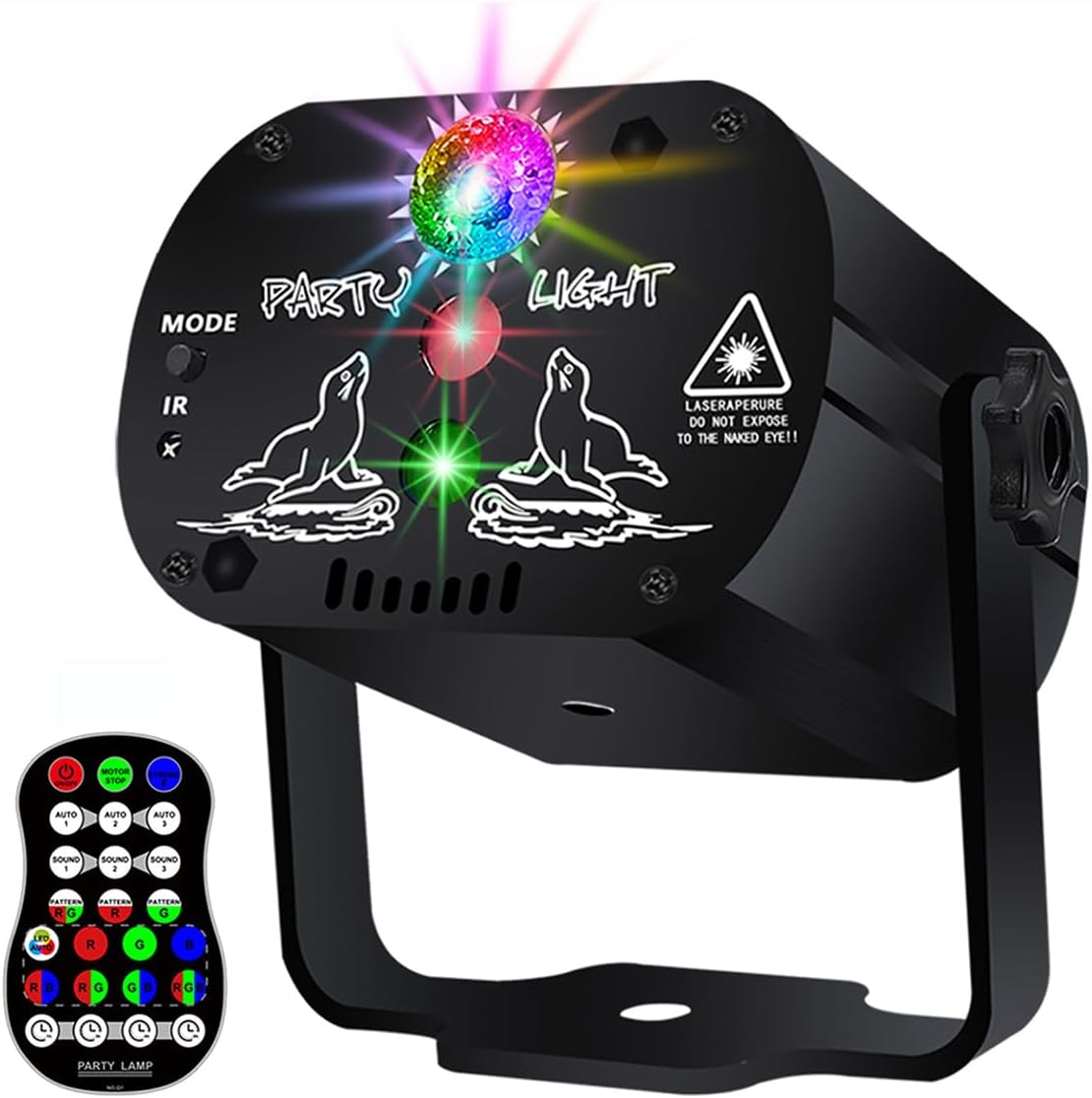 Disco Stage Lights DJ Lights for Parties Sound Activated for Xmas Bar Halloween Decorations Karaoke Pub KTV Dance Gift Birthday Wedding (USB Power)