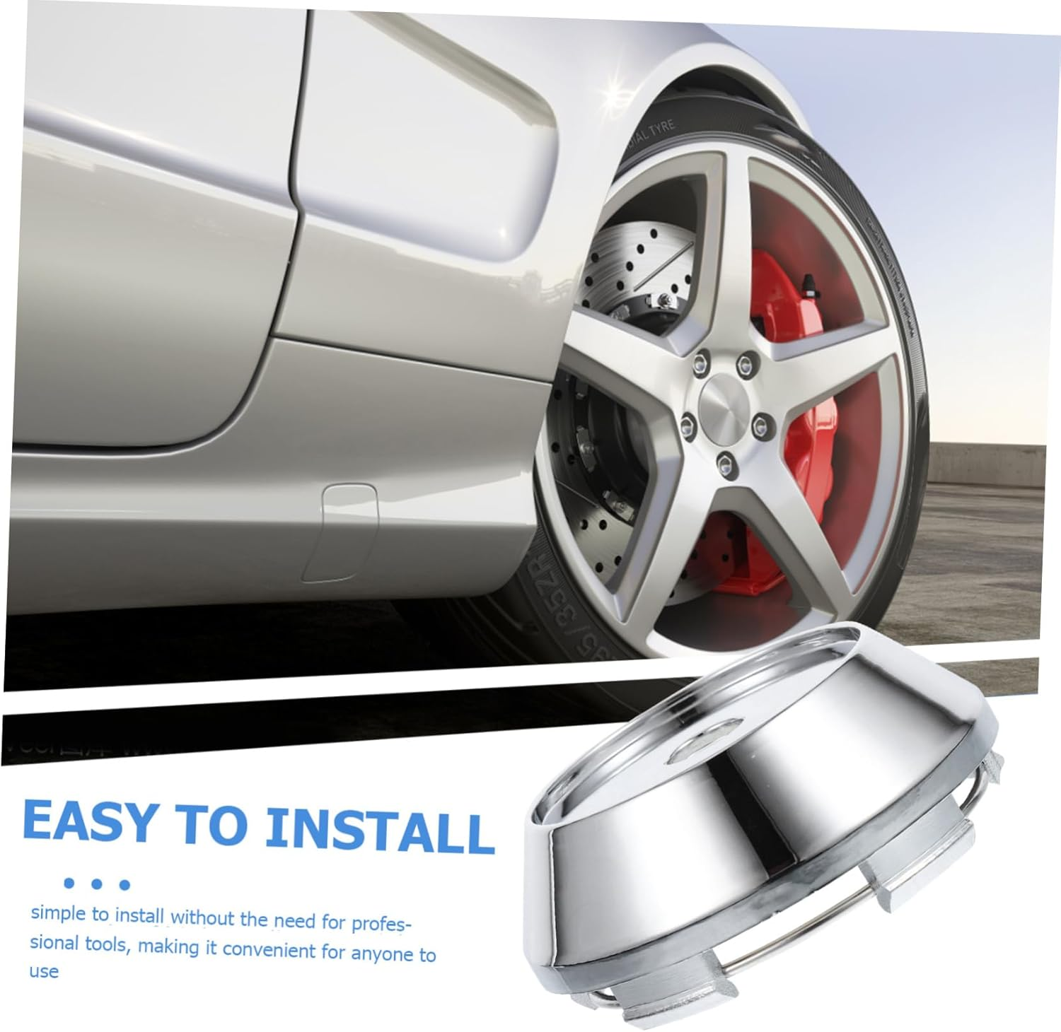 PLAFOPE 4Pcs Center Hub Cover Rim Hub Caps for Cars Durable Wheel Protector with Elegant Design and Precision Manufacturing Sturdy Automotive Accessories image number 5