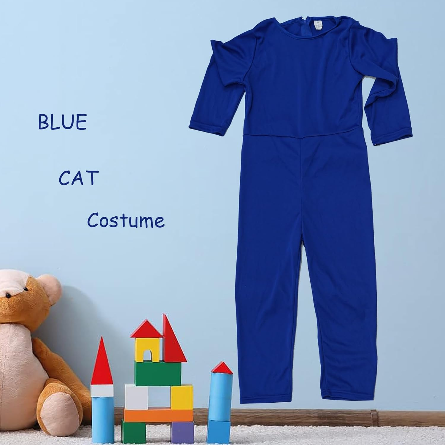 Merroyal Unisex Blue Cat Costume, Book Day Dress Up, Cute Blue Animal Halloween Outfit