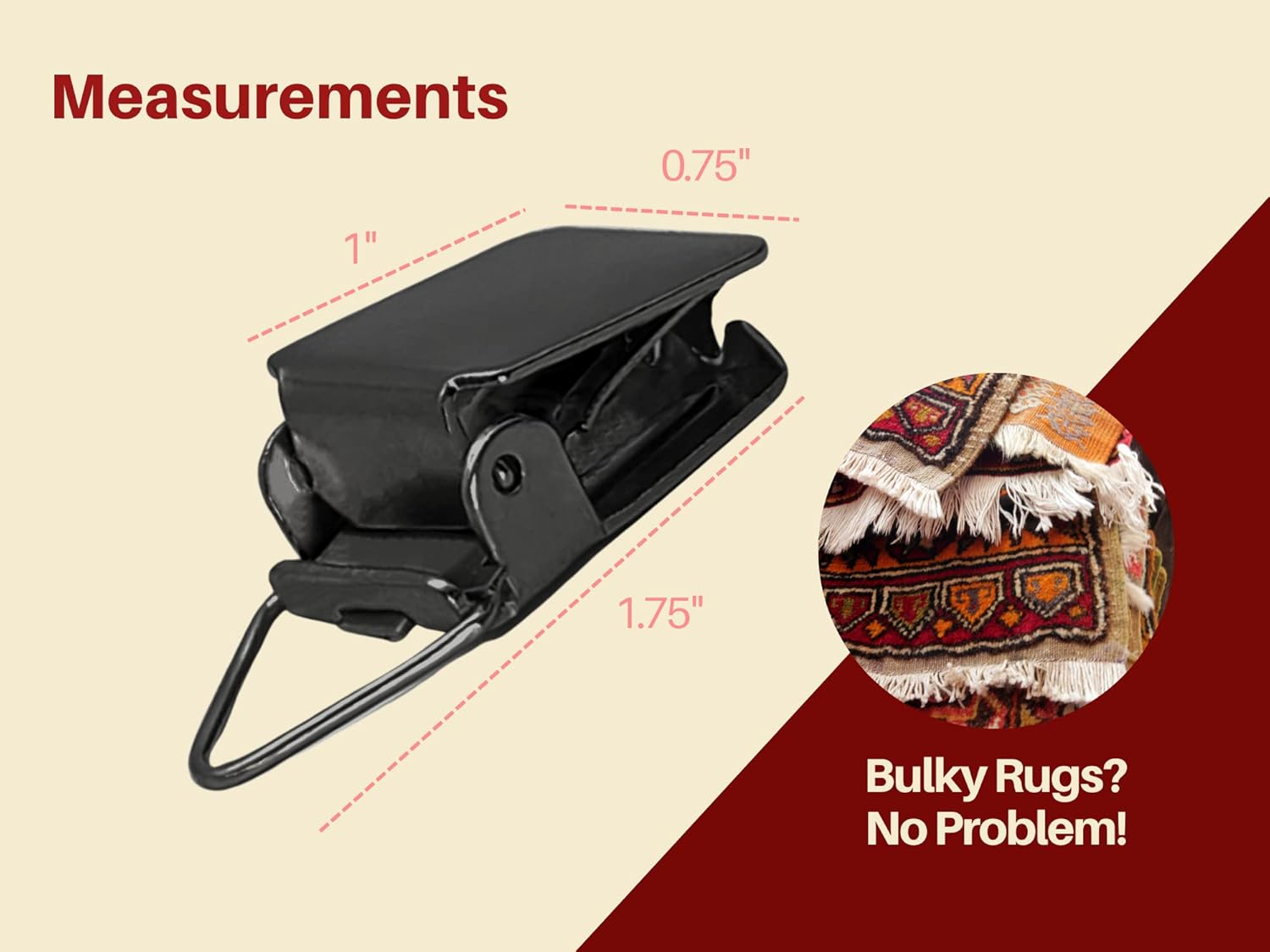 Wise Linkers Matte Black Hanging Clips Pack of 10 Triangle Back Medium Power for Tapestry Small Rugs,Towel, Shawl and Paintings By image number 1