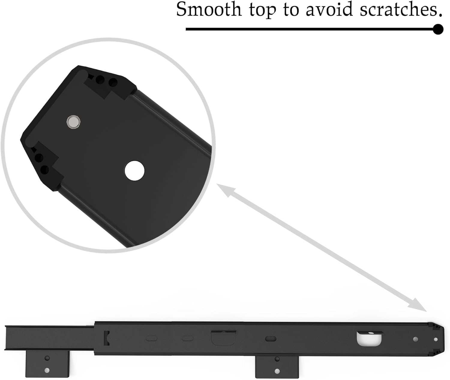 FRMSAET Heavy Duty Thickness Steel Construction Ball Bearing 18'' Slides Cabinet Furniture Hardware Rails Keyboard Drawer Tray Accessories Adjustable Hight Mount Bracket/Include Screws image number 2