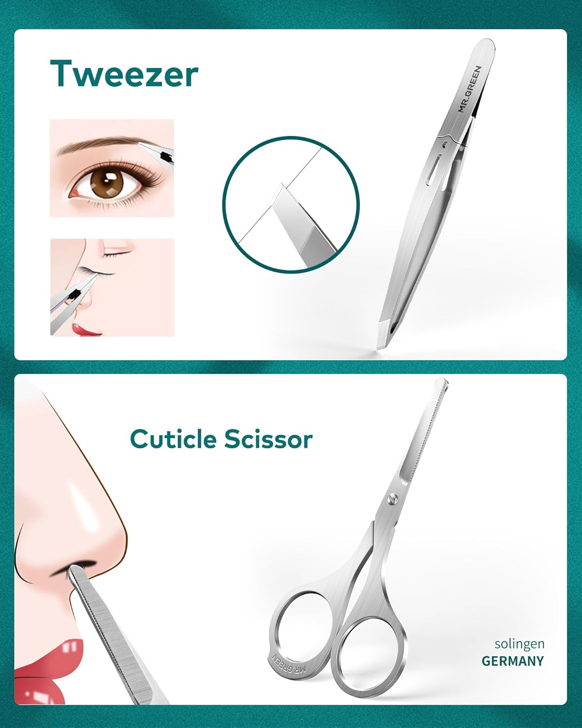 MR.GREEN Upgraded Manicure Set, German Stainless Nail Clippers Set W/Anti Splash Cather, Seiko Quality Fingernail& Toenail Clipper, Professional Nail Care Kit with Exquisite Leather Case for Men&Women image number 3