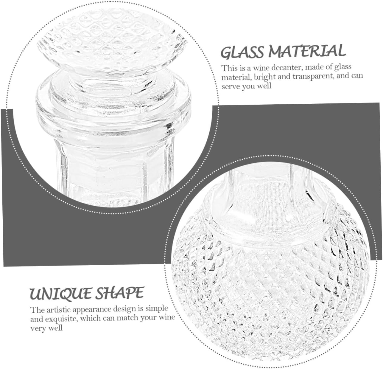 VALICLUD Creative Glass Wine Bottle and Thick for Cocktail Packaging Bottle Decorative Whiskey Decanter Wine Container Use at Home Parties image number 1