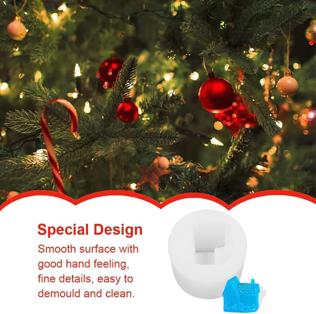 Biscuit Molds Kitchen Baking Handmade Christmas Themed Embossed Mould Dessert Fondant Casting Die Cupcake Chocolate, Xmas Snow House image number 3