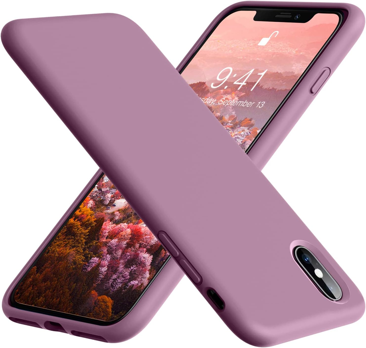 Vooii Iphone Xs Case, Iphone X Case, Soft Liquid Silicone Slim Rubber Full Body Protective Iphone Xs/X Case Cover (With Soft Microfiber Lining) Design for Iphone X Iphone Xs - Lemon Yellow