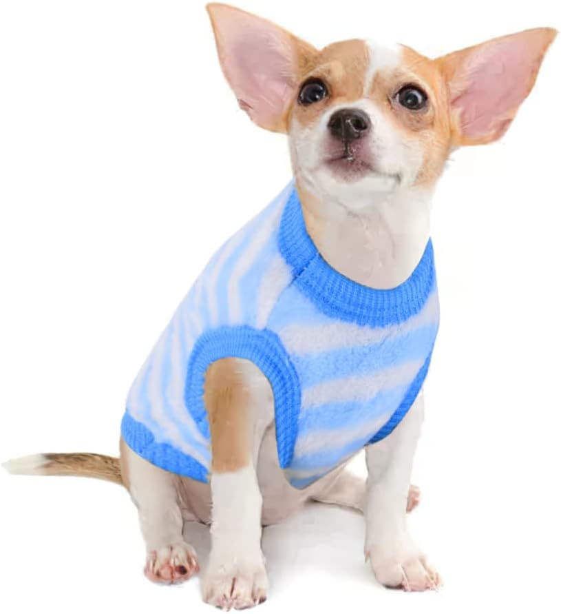 2 Pieces Small Dog Sweaters Chihuahua Fleece Clothes XXS~S Winter Warm Puppy Sweaters Boys Girls Tiny Dog Outfits for Teacup Yorkie Puppies Extra Small Breed Costume (Xx-Small) image number 5