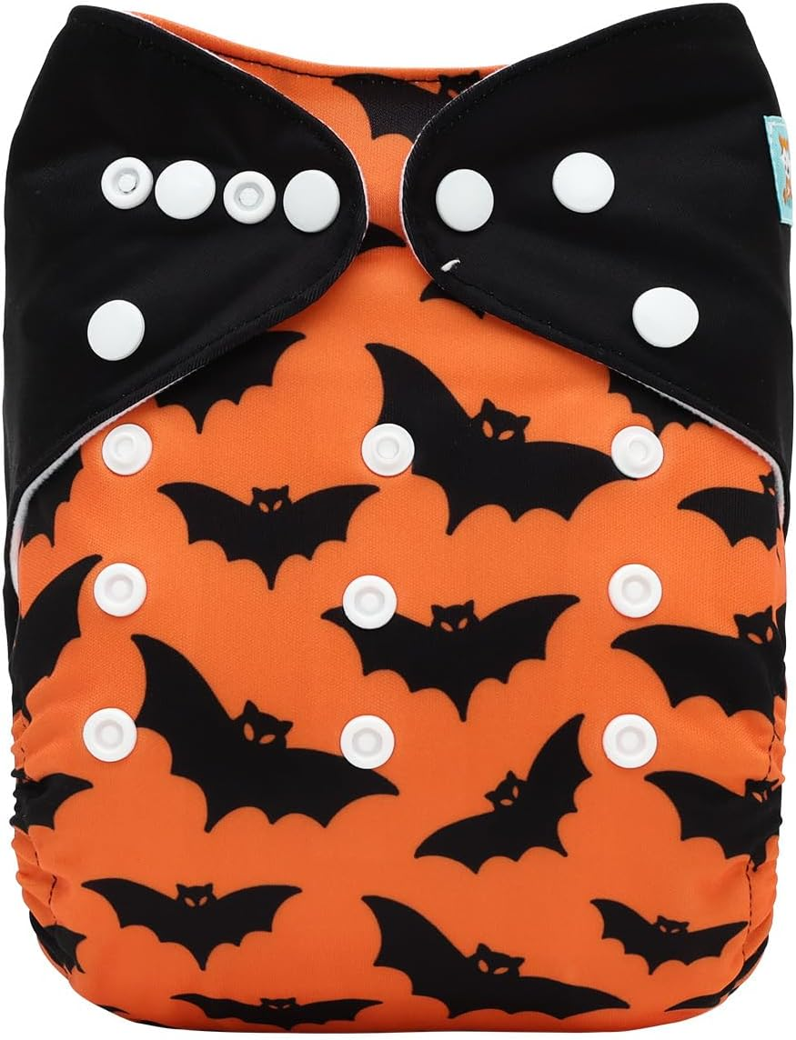 ALVABABY Helloween Baby Cloth Diapers One Size Adjustable Washable Reusable for Baby Girls and Boys 1 Pack with 2 Inserts AMD134-2TA image number 5