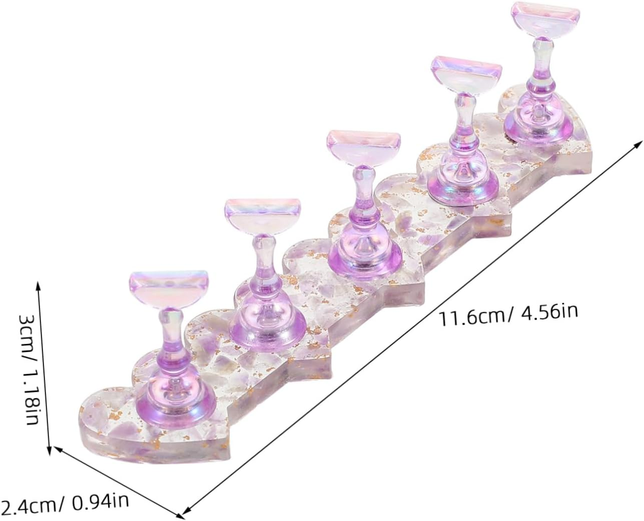 CALLARON Iridescent Nail Practice Tips Holder for Beginners Lightweight Portable Fake Nail Display Stand for DIY Art Enhance Skills with Realistic Feel Suitable for Home and Teaching Use