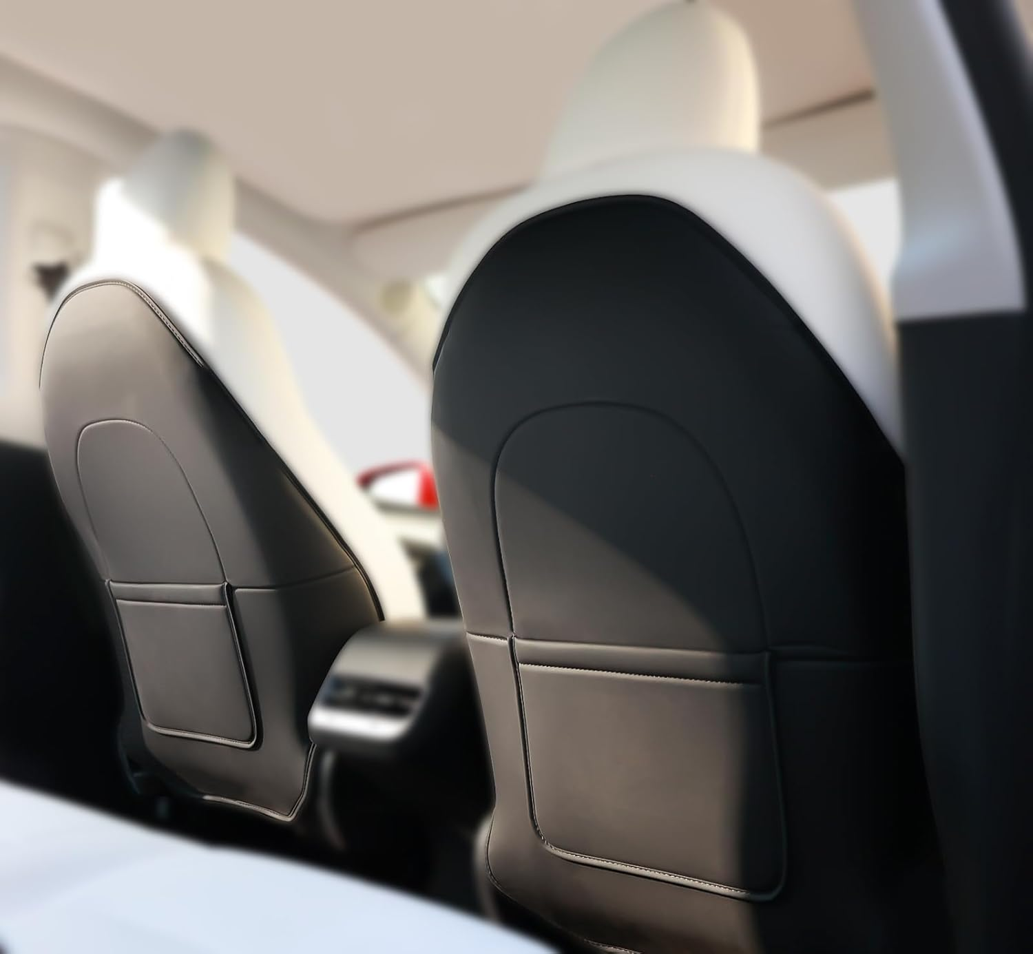 2Pcs for Tesla Model 3/Y Juniper/Highland Leather Seat Back Kick Protectors Accessories 2025 2026,Kids Kick Mats Seat Cover Waterproof Pet Protect Covers image number 3