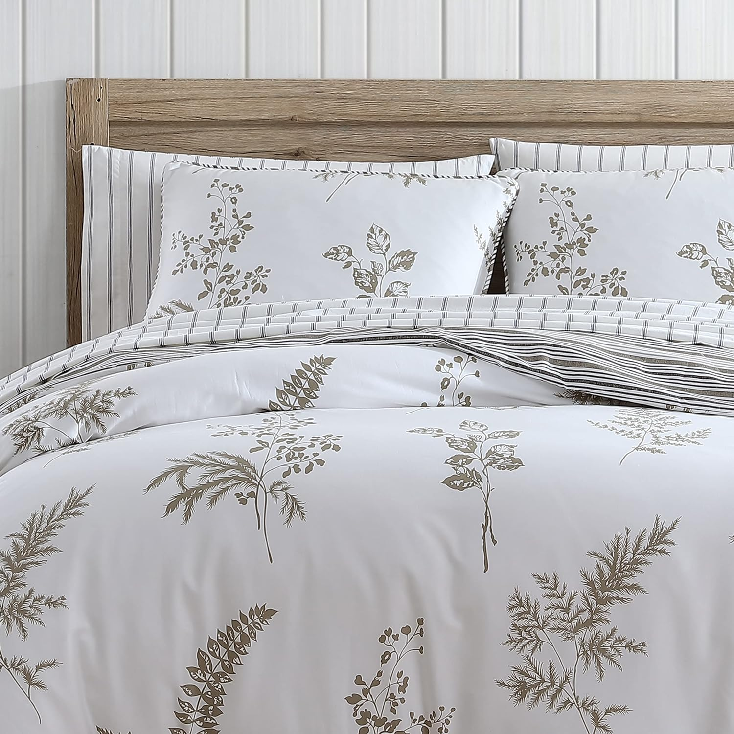 Stone Cottage - Queen Duvet Cover Set, Cotton Sateen Bedding with Matching Shams, Elegant Home Decor (Willow Tan/Beige, Queen) image number 5