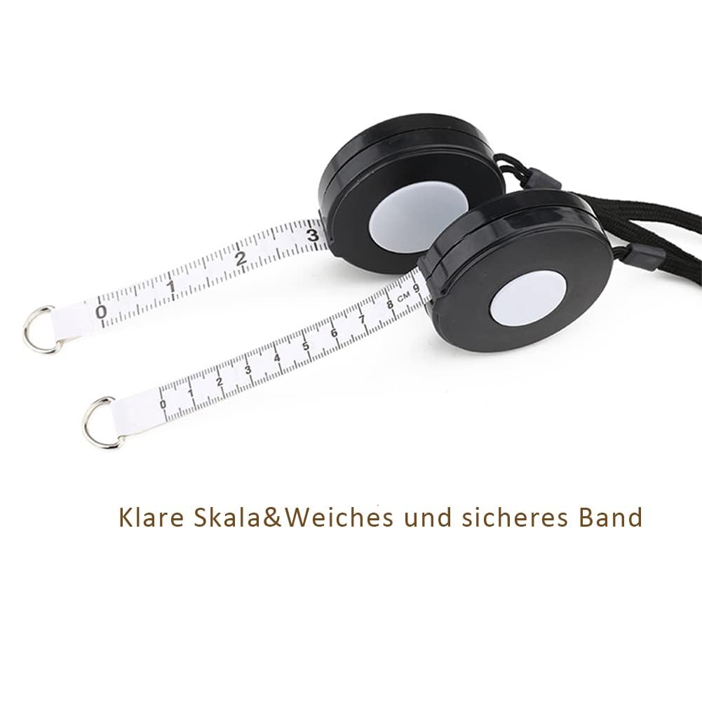 Dual-Sided Soft Retractable Measuring Tape 205Cm/80In for Sewing, Tailoring, Crafting, Weight Loss, and Height Measurement(Color:Black)