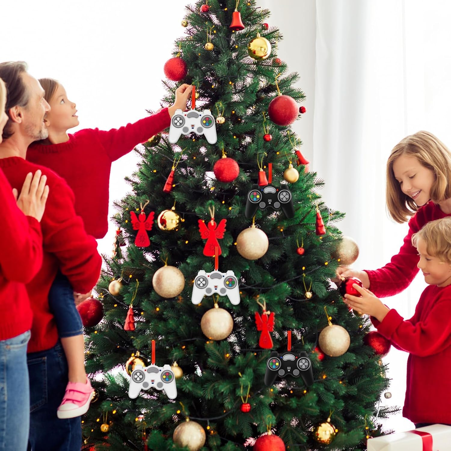 2024 Video Game Christmas Ornaments Personalized Video Game Controller Ornament for Gamer Lovers Customized Handwritten Christmas Tree Hanging Ornament Gifts Reusable PVC Rubber First Keepsake 2PC image number 3